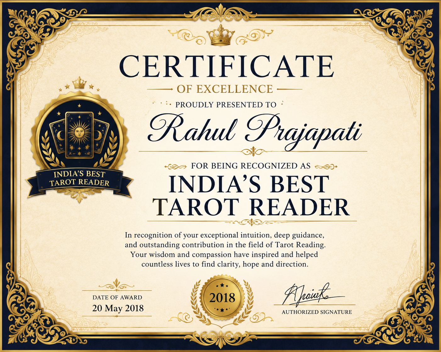 Best tarot reader india certificate